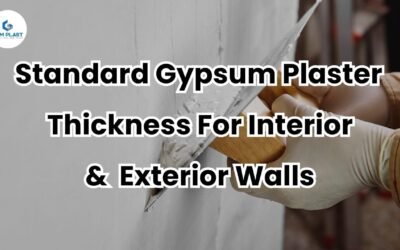 Gypsum plaster thickness