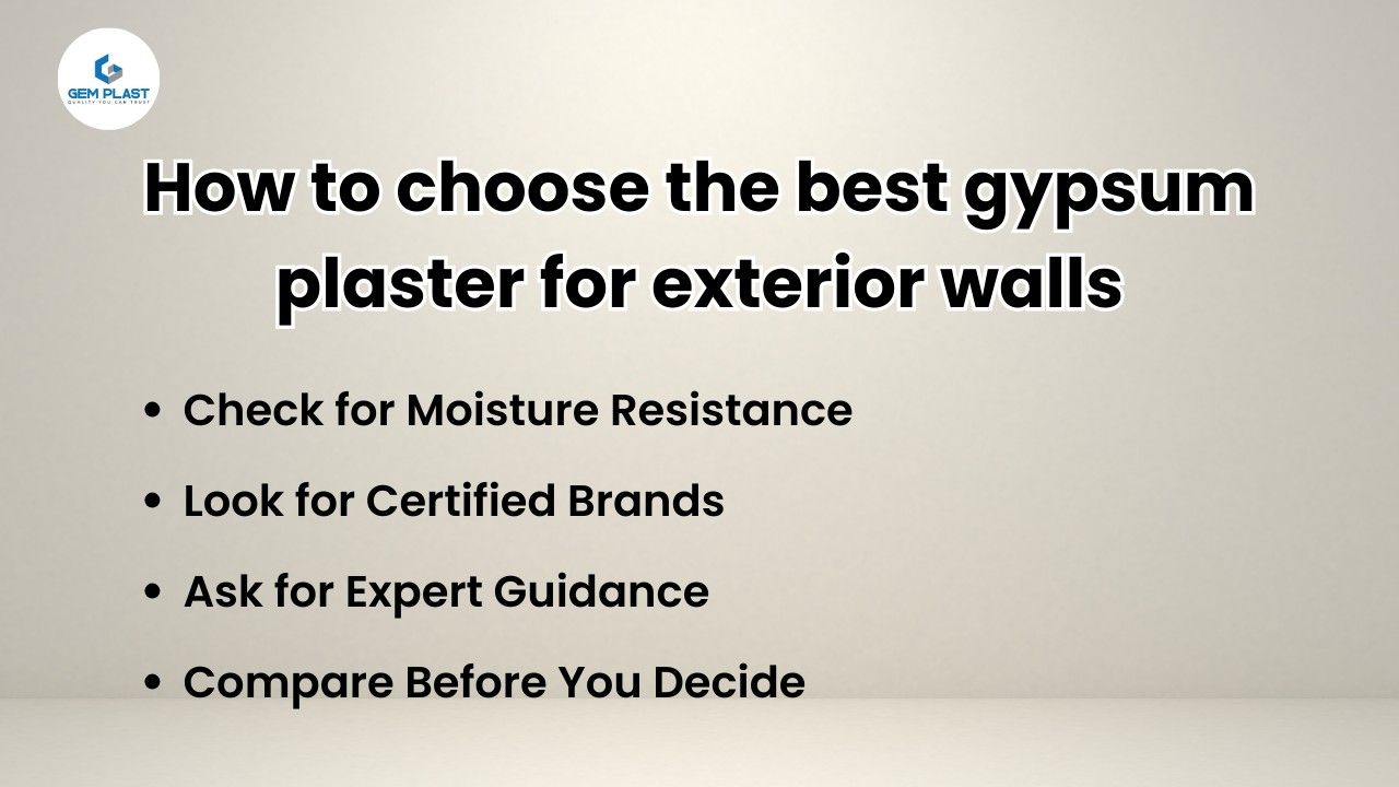 gypsum plaster for exterior walls