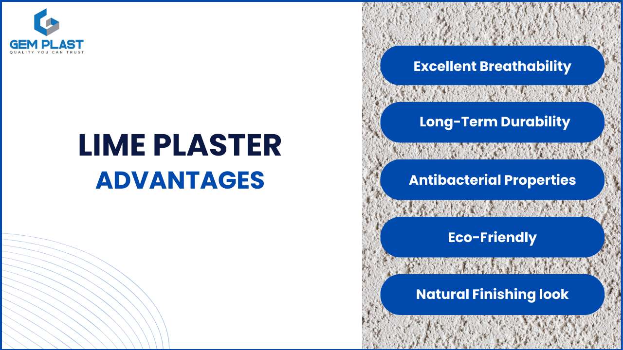 difference between lime and gypsum plaster
